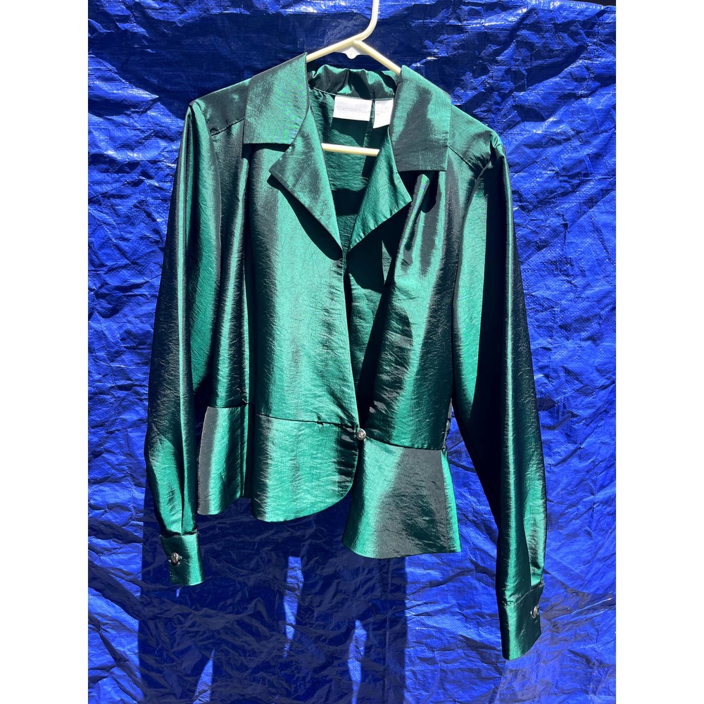 Worthington green sheen blouse size 14 Tall